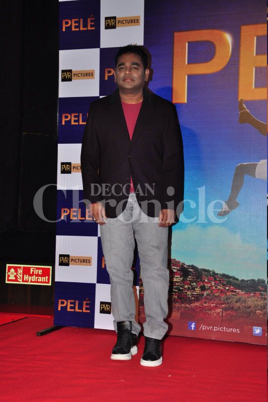 A.R.Rahman at the Pele song launch in Mumbai.