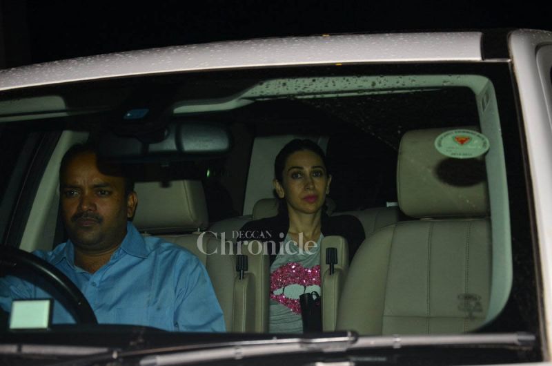 Kareena, Karisma and Karan Johar snapped at Sanjay Kapoors residence