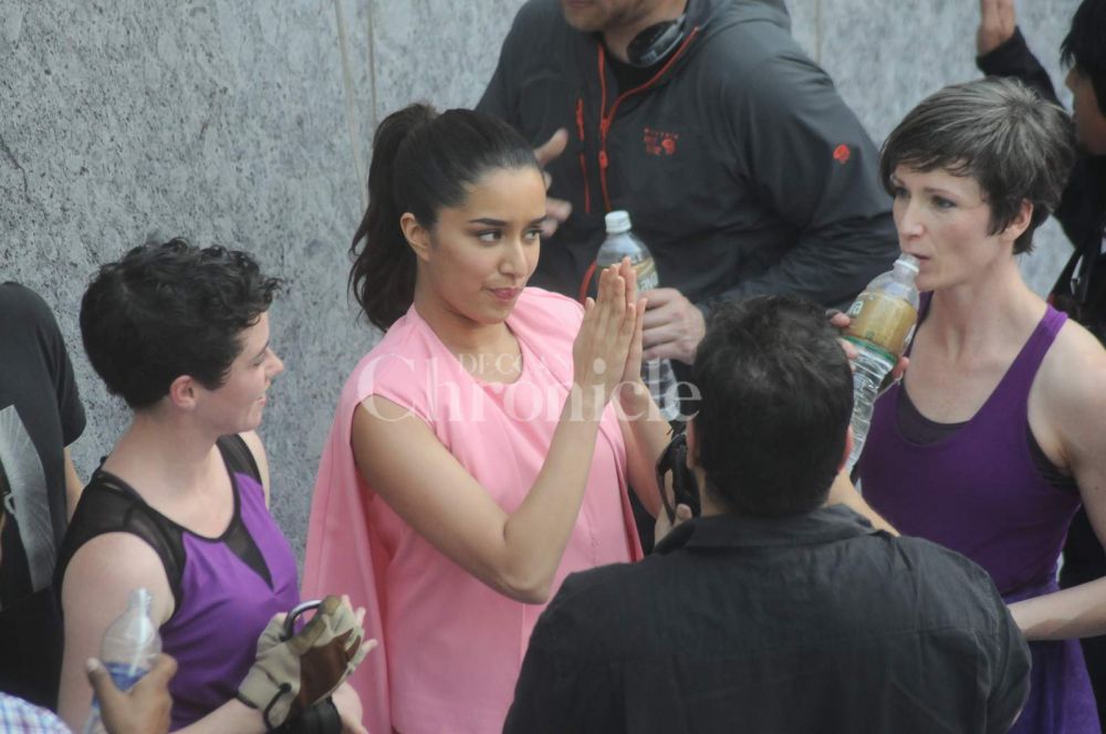 Shraddha Kapoor rappels down from a high rise Shraddha Kapoor rappels down from a high rise