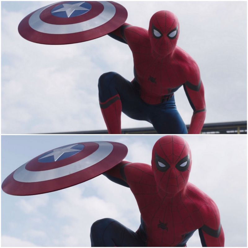 Oh, also.. eye moment on point! After Deadpool, Spiderman masters the art of expression.