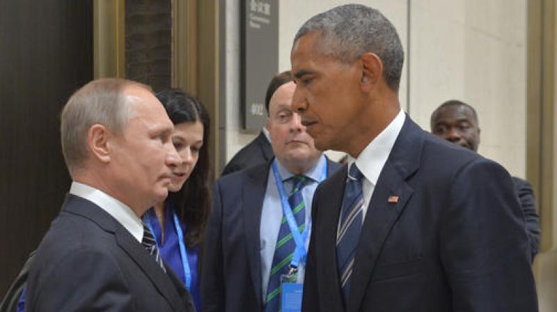 This photo of Barack Obama staring down at Russias Putin has become a new meme. (Photo: AP)