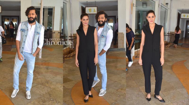 Chic Nargis and rugged Ritesh promote Banjo