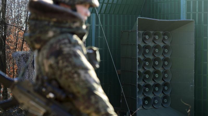 The border propaganda broadcast would carry more criticisms of the Norths leader Kim Jong-Un and his hopeless policies of pursuing simultaneous development of nuclear arsenal and the economy. (Photo: AP)