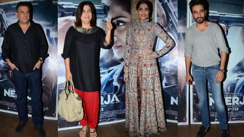 Boman Irani, Farah Khan attend Sonam Kapoors Neerja screening