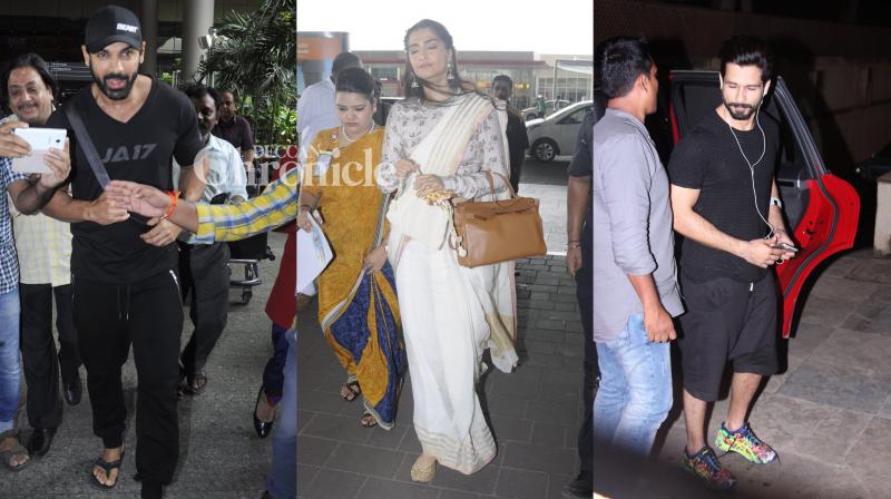 Snapped: Shahid, John and Kiran Rao surprisingly warm, while Sonam was in a hurry
