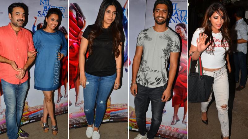 Bhumi, Richa, Vicky and others step out to watch Nil Battey Sannata