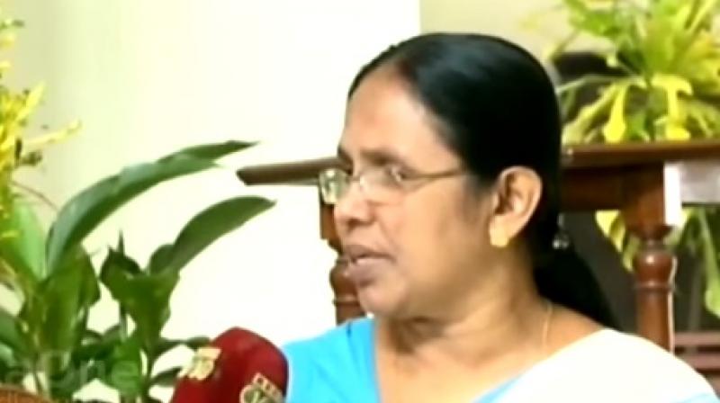 Kerala Health Minister and senior CPI(M) leader K K Shailaja. (Photo: Youtubegrab)