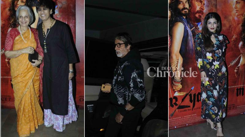 Amitabh Bachchan, Raveena Tandon, other stars come out for Mirzya screening