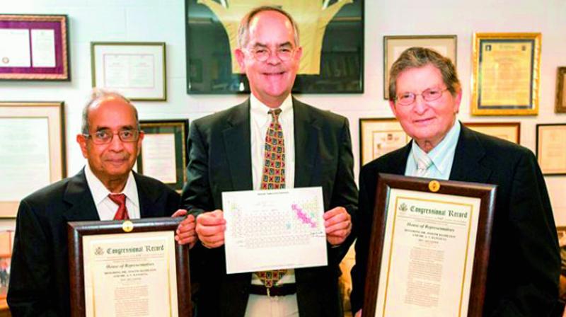 US Representative for the Tennessees 5th congressional district Jim Cooper gives framed copies of the statement to Prof. Ramayya.