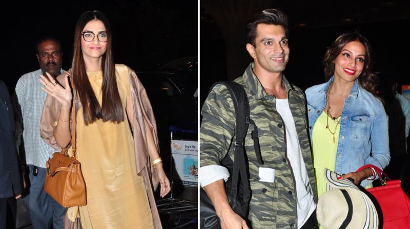 Bipasha-Karan head off for honeymoon, while Sonam leaves for Cannes