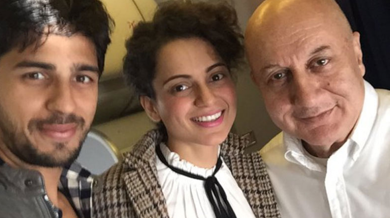 Sidharth, Kangana and Anupam fly to Delhi together!