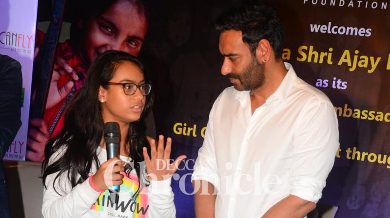 Adorable father-daughter duo Ajay-Nysa charm at campaign launch