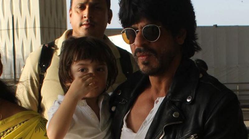 Shah Rukh and AbRam rock matching outfits at the airport