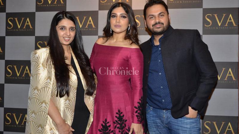 Bhumi Pednekar spotted in a maroon designer gown at a fashion event