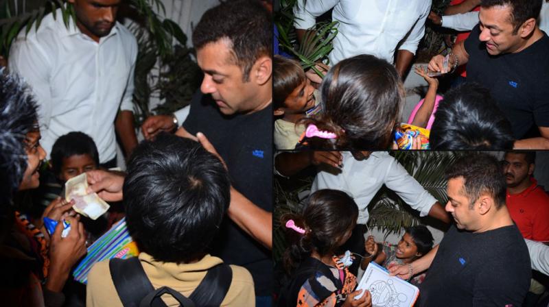 Salman Khan teases street children with Rs 50, gives them Rs 1000 instead