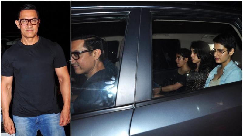 Aamir Khan and his on-screen Dangal daughters catch Sultan screening