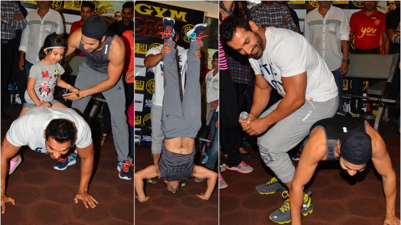 Check out Varun and Johns special workout session with fans!