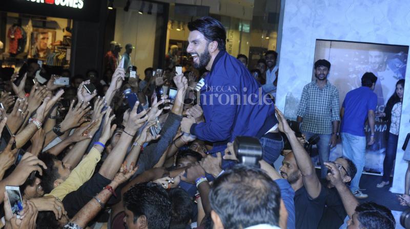 Ranveer Singh creates fan frenzy during a product launch in Mumbai