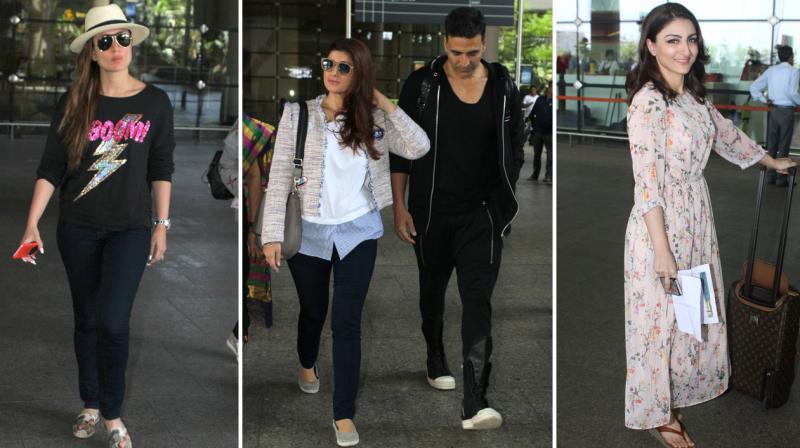 Kareena, Akshay, Twinkle and Soha spotted at the Mumbai airport