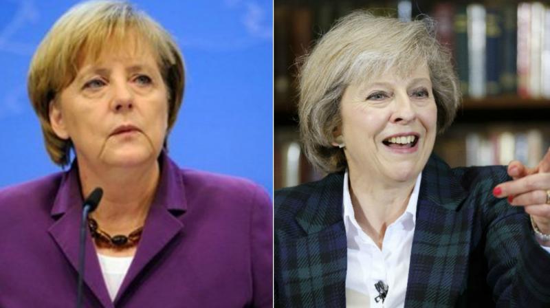 On Wednesday, May's office said that she had told Merkel and French President Francois Hollande on the phone that her government would need time before beginning talks on Britain's exit from EU. (Photo: AFP) On Wednesday, May's office said that she had told Merkel and French President Francois Hollande on the phone that her government would need time before beginning talks on Britain's exit from EU. (Photo: AFP)