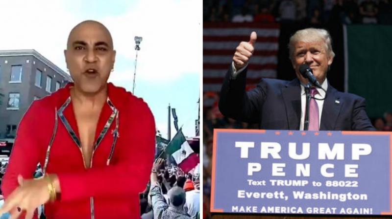 The 1990s pop star, Baba Sehgal, sang praises for Donald Trump in rap song ‘Trump Ka Mania.’ The 1990s pop star, Baba Sehgal, sang praises for Donald Trump in rap song ‘Trump Ka Mania.’