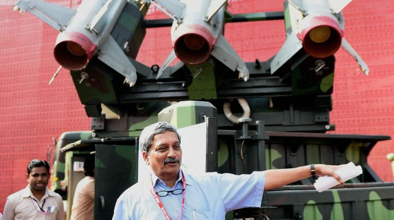 Defence Minister Manohar Parrikar during the Make In India Week in Mumbai. (Photo: PTI) Defence Minister Manohar Parrikar during the Make In India Week in Mumbai. (Photo: PTI)