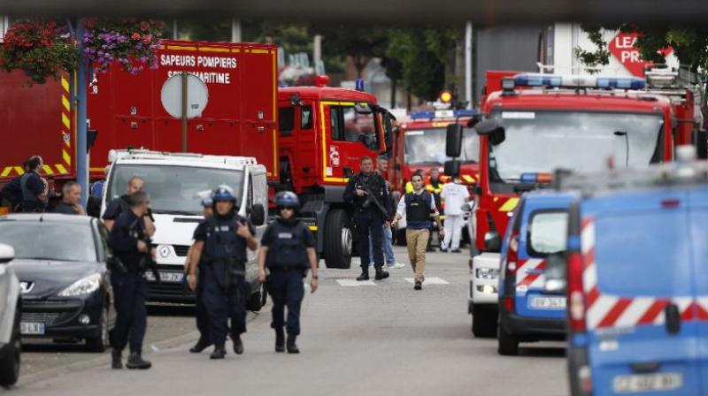 The pair pledged allegiance to the Islamic State group in a video made before they stormed a church in the Normandy town of Saint-Etienne-du-Rouvray on Tuesday and slit the throat of 86-year-old priest Jacques Hamel at the altar. (Photo: AFP) The pair pledged allegiance to the Islamic State group in a video made before they stormed a church in the Normandy town of Saint-Etienne-du-Rouvray on Tuesday and slit the throat of 86-year-old priest Jacques Hamel at the altar. (Photo: AFP)
