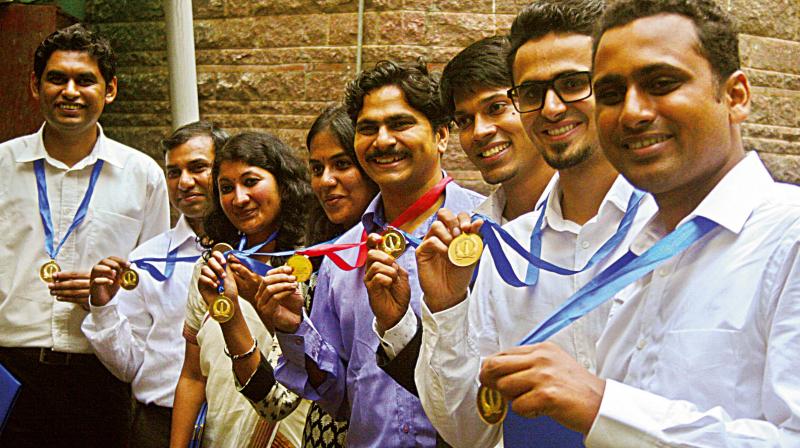 Medalists during the annual convocation of IISc, in Bengaluru on Saturday. (Photo: DC) Medalists during the annual convocation of IISc, in Bengaluru on Saturday. (Photo: DC)