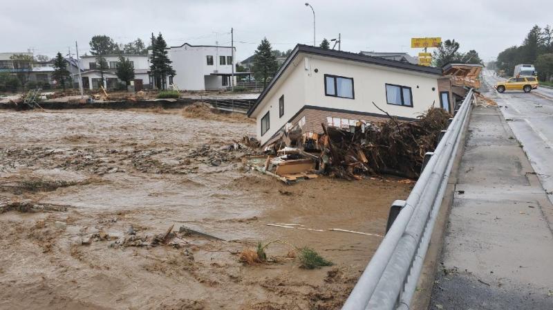 A house swept away by a river is seen in the town of Shimizu, Japan's Hokkaido prefecture, in the aftermath of Typhoon Lionrock, on Wednesday. (Photo: AFP) A house swept away by a river is seen in the town of Shimizu, Japan's Hokkaido prefecture, in the aftermath of Typhoon Lionrock, on Wednesday. (Photo: AFP)