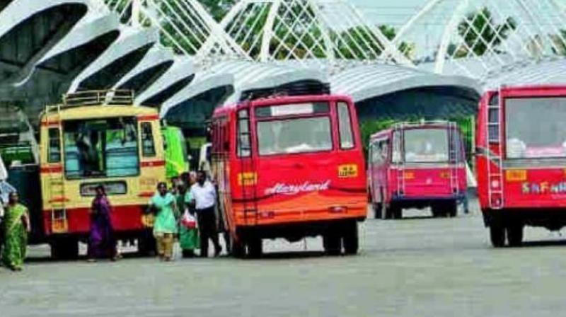 After the hike, fares would be, per kilometre, 87 paise for 'Express' services, 98 paise for 'Deluxe', 116 paise in 'Super Luxury' buses, 146 paise for Indra service, 171 paise in 'Garuda' buses and 182 paise for 'Garuda Plus' service, according to a Government release. (Photo: Representational Image) After the hike, fares would be, per kilometre, 87 paise for 'Express' services, 98 paise for 'Deluxe', 116 paise in 'Super Luxury' buses, 146 paise for Indra service, 171 paise in 'Garuda' buses and 182 paise for 'Garuda Plus' service, according to a Government release. (Photo: Representational Image)