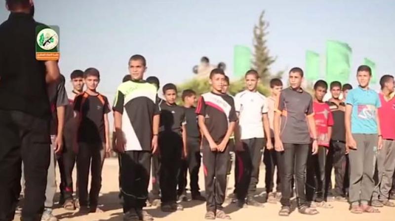 The Hamas summer training camps were dedicated to Al-Quds Intifada, a Palestinian name for attacks on Israelis in Jerusalem. (Photo: YouTube Screengrab) The Hamas summer training camps were dedicated to Al-Quds Intifada, a Palestinian name for attacks on Israelis in Jerusalem. (Photo: YouTube Screengrab)